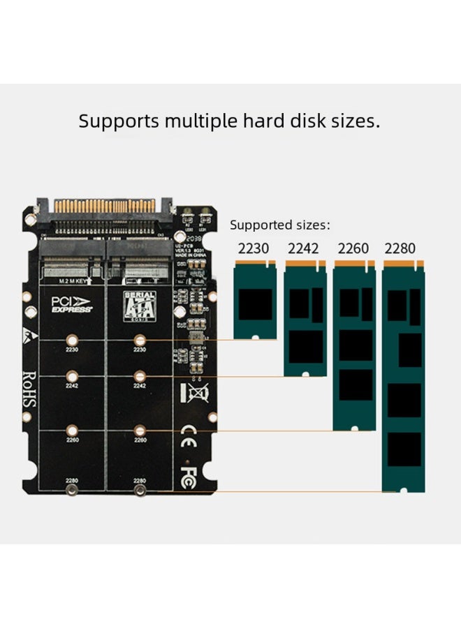 Ngff Nvme To U.2 Adapter Card M.2bmssd Solid State Drive Conversion Card Sff8639 Digital Computer/mobile Hard Drive Box-Color:adapter Plate Housing  - Image 5