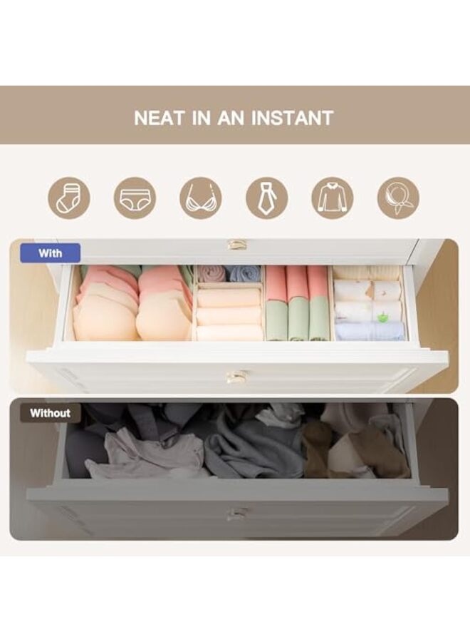 Drawer Organizer Clothes, 10 Pack Dresser Organizer for Baby Clothes, Underwear, Sock- Foldable Closet Organization and Storage Dividers Bins for Nursery, Bedroom (Beige)  - Image 2