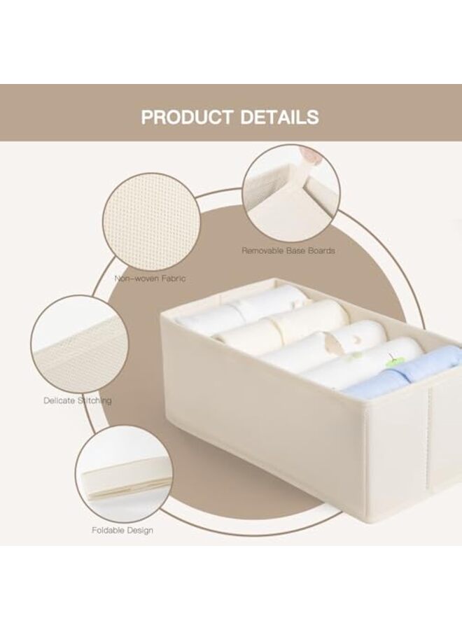 Drawer Organizer Clothes, 10 Pack Dresser Organizer for Baby Clothes, Underwear, Sock- Foldable Closet Organization and Storage Dividers Bins for Nursery, Bedroom (Beige)  - Image 3