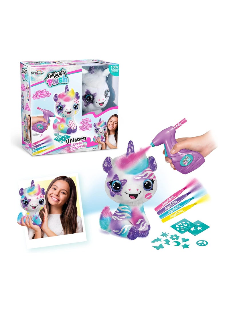 Canal Toys Unicorn Customise Airbrush Plush,Wash And Repeat,Colour Your Plush - Image 1