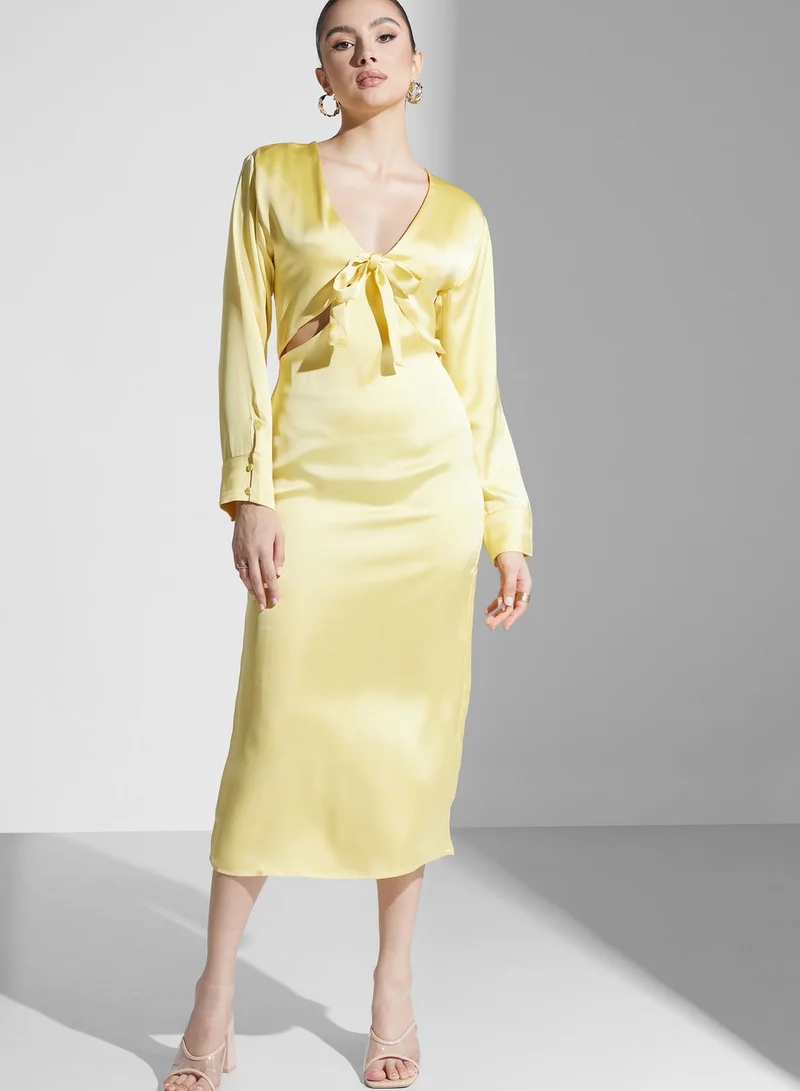 PRETTY LAVISH Cut Out Tie Detail Dress