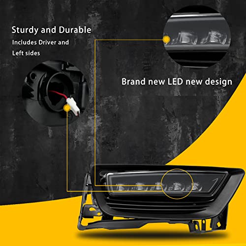 BOXLIGHT LED Fog Lights fit for 2013 2014 2015 Honda Accord 4DR Sedan,1 pair Front Bumper Driving Lamps with W/Switch (Clear Lens) - Image 3