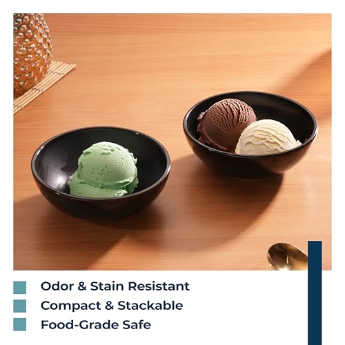 Lifelong Ceramic Bowls | 200ml | Set of 2 | Ideal for Pasta, Soup, Salad, Ramen, Snacks | Stylish Serving Bowls for Kitchen & Dining | Perfect for Breakfast, Curry, Noodles, Cereal (LLCRMBL01CN, Blue) - Image 5