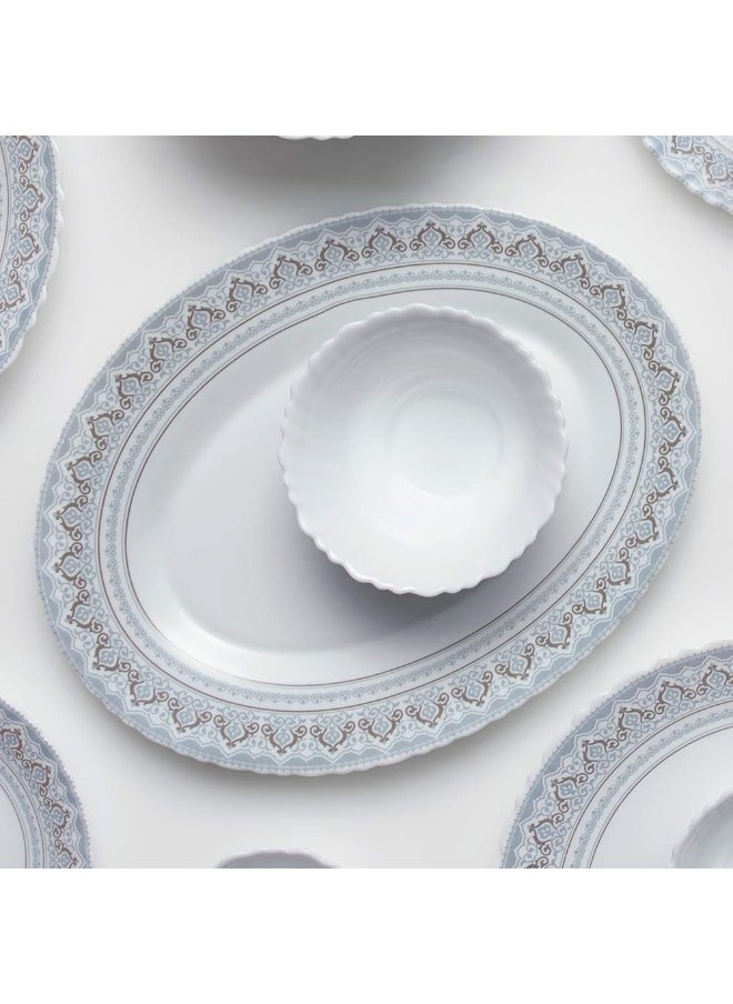 British Chef 15 Piece Opalware Dinner Set | Microwave & Dishwasher Safe-Classic Dinnerware Set With 4 Piece Dinner Plates, 4 Pcs Side Plates, 1 Pcs Serving Bowls, 4 Pcs Veg Bowls, 2 Pcs Spoons | Chip & Scratch Resistant, White  - Image 2