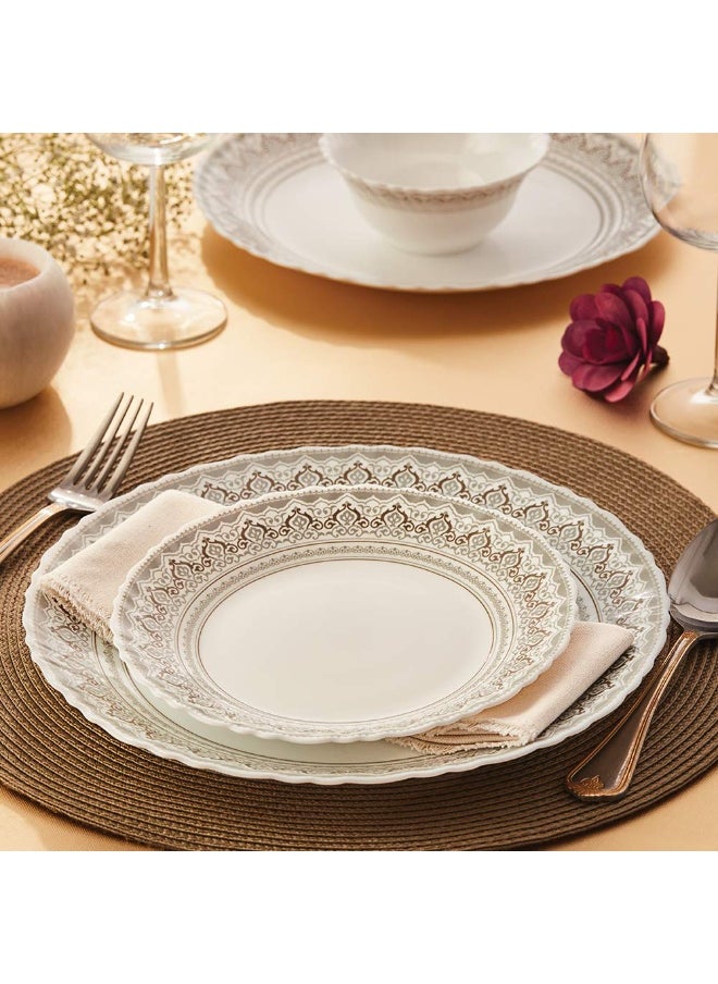 British Chef 15 Piece Opalware Dinner Set | Microwave & Dishwasher Safe-Classic Dinnerware Set With 4 Piece Dinner Plates, 4 Pcs Side Plates, 1 Pcs Serving Bowls, 4 Pcs Veg Bowls, 2 Pcs Spoons | Chip & Scratch Resistant, White  - Image 3