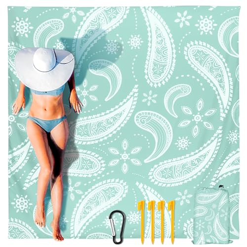 HIHOHO Beach Blanket Waterproof Sandproof Extra Large Beach Mat 79 X 83120x108for 18 Adults Quick Drying Durable Outdoor Picnic Mat for Beach Travel Camping Hiking - Image 1