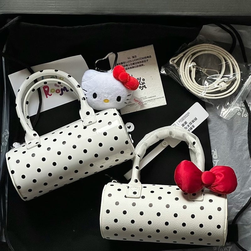 2026 Polkadot Boston Bag for Women Handbag Shoulder Bag - Image 4