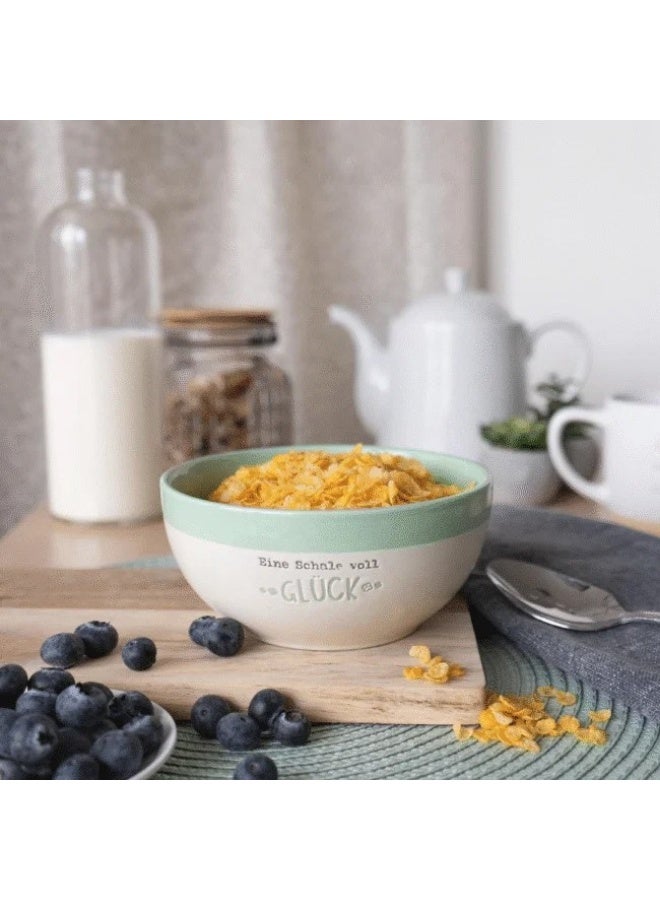 Porcelain Colored Cereal Bowl 600ml 1Pc-Green Color - Image 2