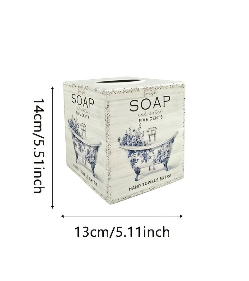 Easter Retro Metal Tissue Box Milky White Birdhouse Wreath Durable Square Home Decor - Image 3
