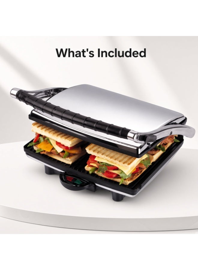 NOVA NT-233HDG 4-Slice Sandwich Press, Electric Sandwich Maker & Grill, Non-Stick Cooking Plates, Adjustable Temperature Control, Toasted Sandwich Maker for Breakfast & Snacks - Image 1