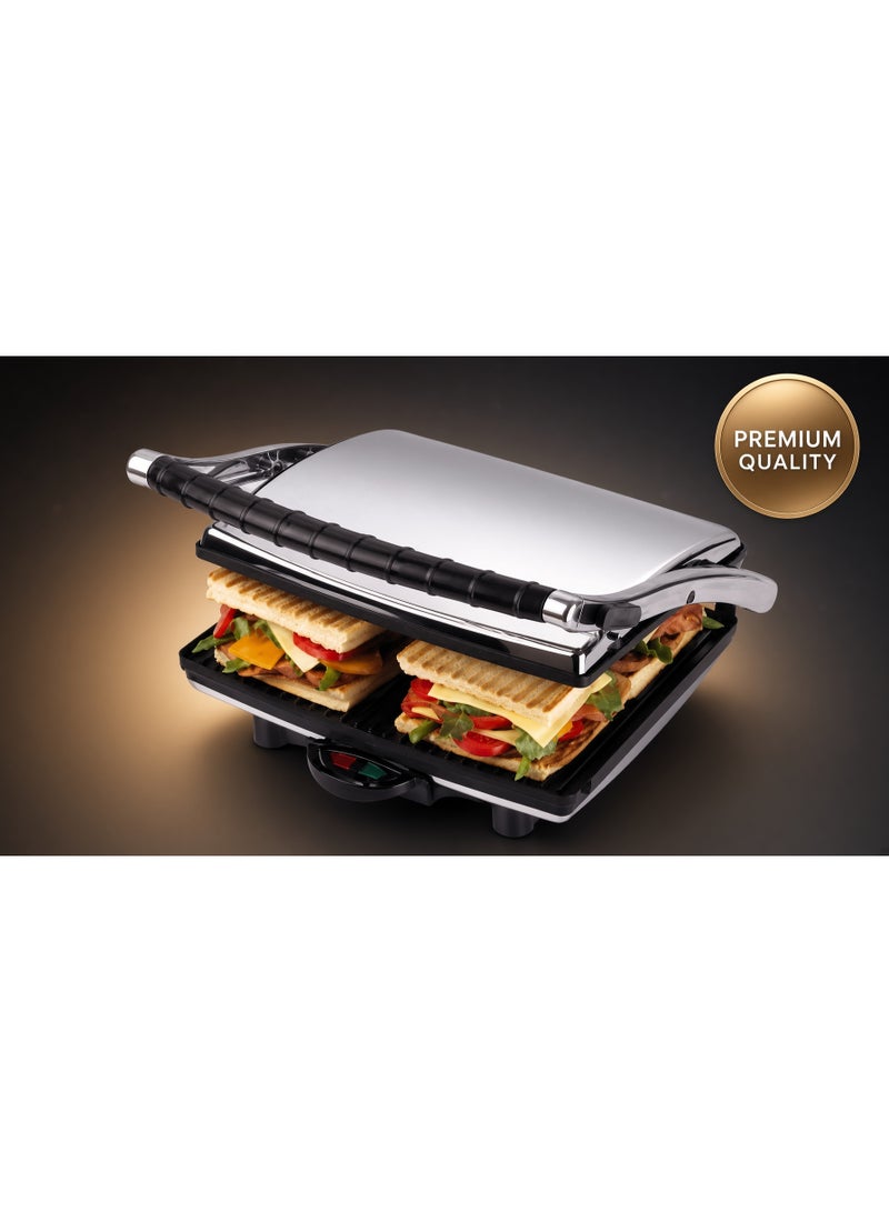 NOVA NT-233HDG 4-Slice Sandwich Press, Electric Sandwich Maker & Grill, Non-Stick Cooking Plates, Adjustable Temperature Control, Toasted Sandwich Maker for Breakfast & Snacks - Image 2