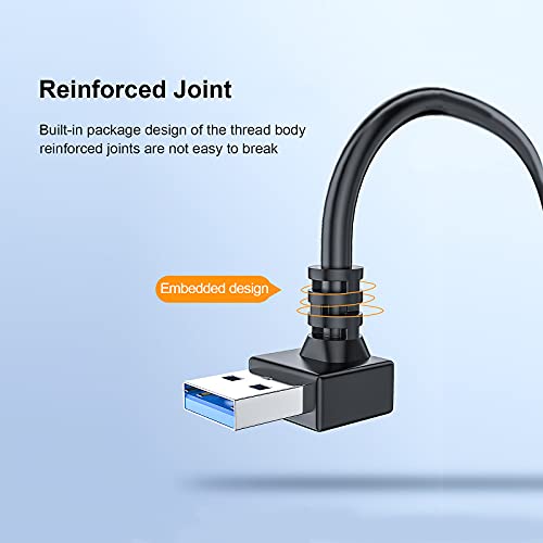 Oxsubor SuperSpeed USB 3.0 Male to Female Extension Data Cable Up and Down Angle 2PCS for PC,Laptop etc..(20CM,8IN) - Image 5