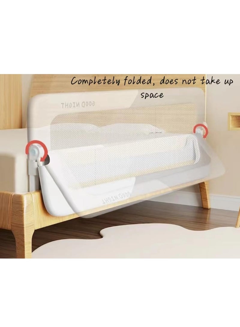 موس حاجز أمان لسرير الرضع، حاجز أمان للأطفال، حاجز أمان لسرير الرضع، حاجز أمان قابل للطي لمنع سقوط الرضع من السرير (1.2 م) - Image 2