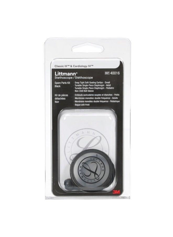 ثري أم ليتمان مجموعة قطع غيار سماعة طبية 3M ليتمن كلاسيك 3 وكاردولوجي 4 باللون الأسود موديل 40016 - Image 3