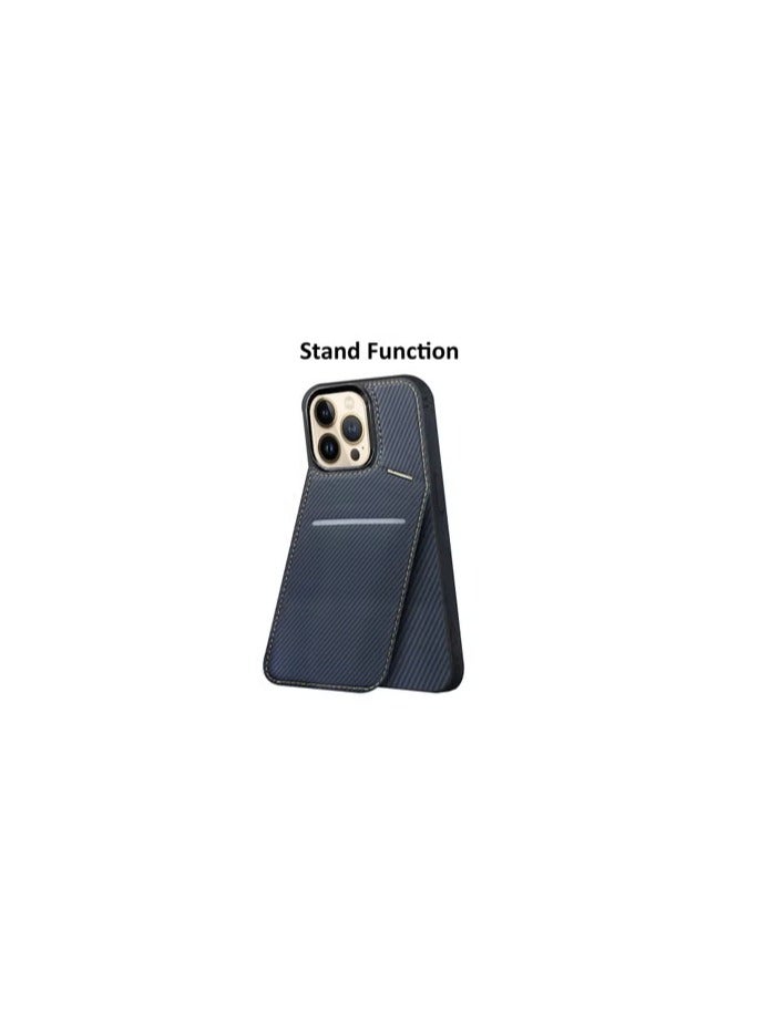 CATANES iPhone 13 Pro Max 3Pack Case Leather Cover Card Holder and Kickstand with 2 Screen Protector Tempered Glassfor Men Women Phone Case with Carbon Fiber Pattern  - Image 1