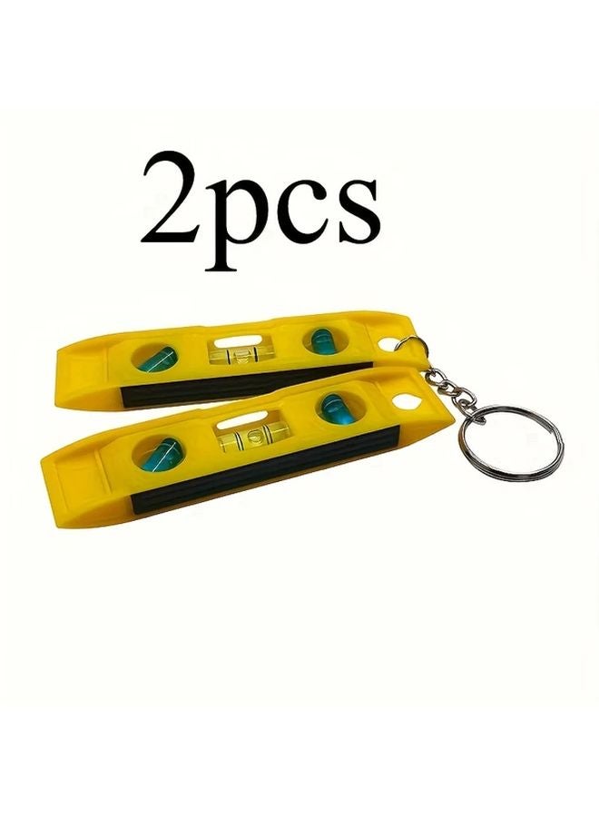 2 Pcs Yellow Magnetic Torpedo Level with Hanging Chain Portable Industrial Measuring Tool - Image 1
