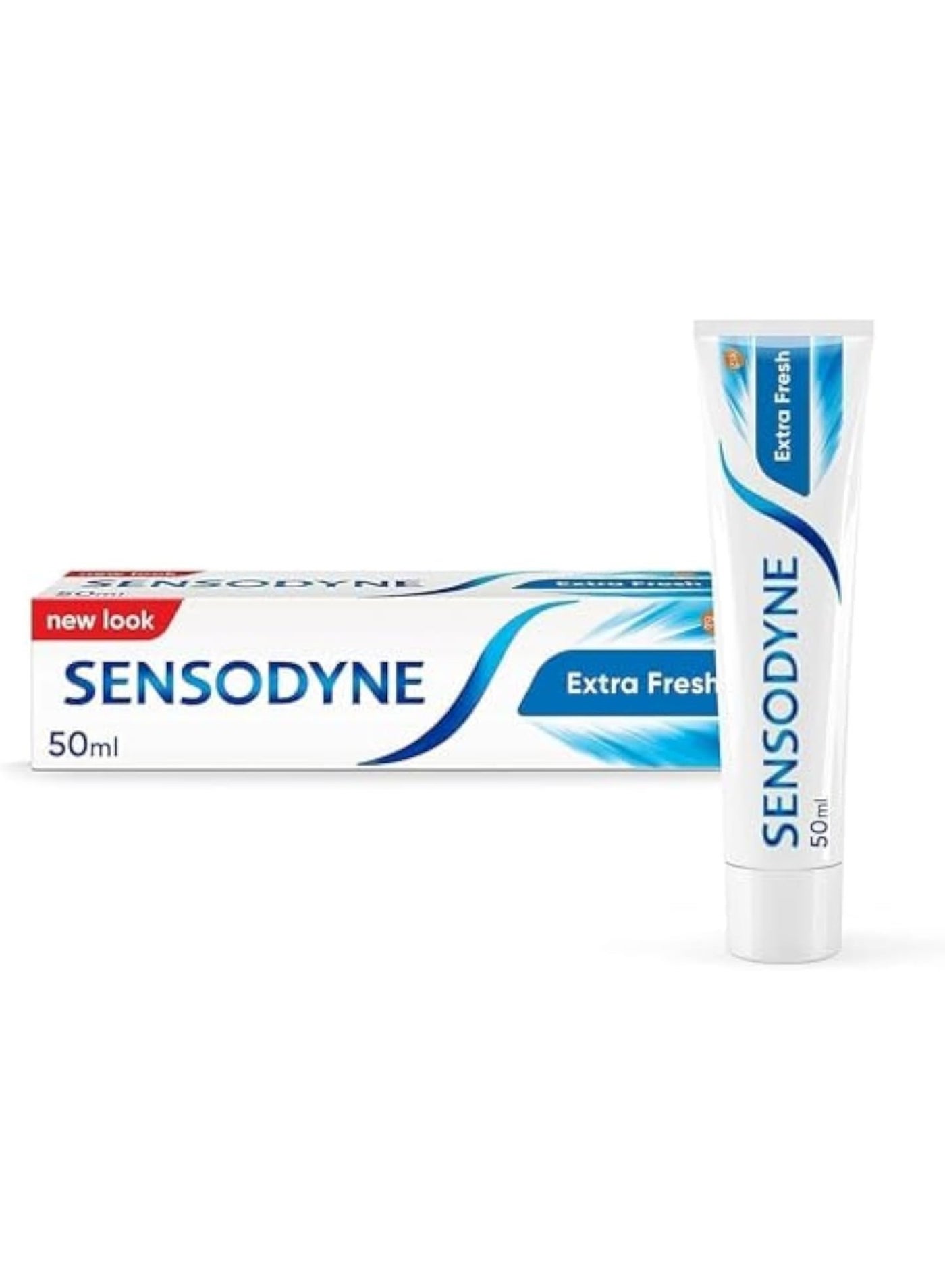 Sensodyne Extra Fresh Fluoride Toothpaste for Sensitive Teeth, Daily Oral Care, Plaque Removal and Fresh Clean Mouth Feel, 50 ml