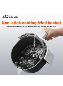 ZOLELE Electric Air Fryer 4.5L Capacity Non-Stick Coating Fried Basket Knob Control Temperature Pull Pan Automatic Power Off 1400W Power - Black  - Image 5