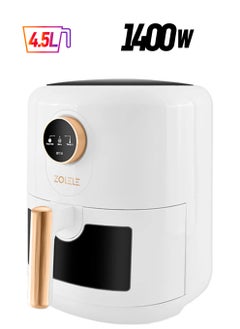 ZOLELE Electric Air Fryer 4.5L Capacity Non-Stick Coating Fried Basket Knob Control Temperature Pull Pan Automatic Power Off 1400W Power - Black  - Image 1