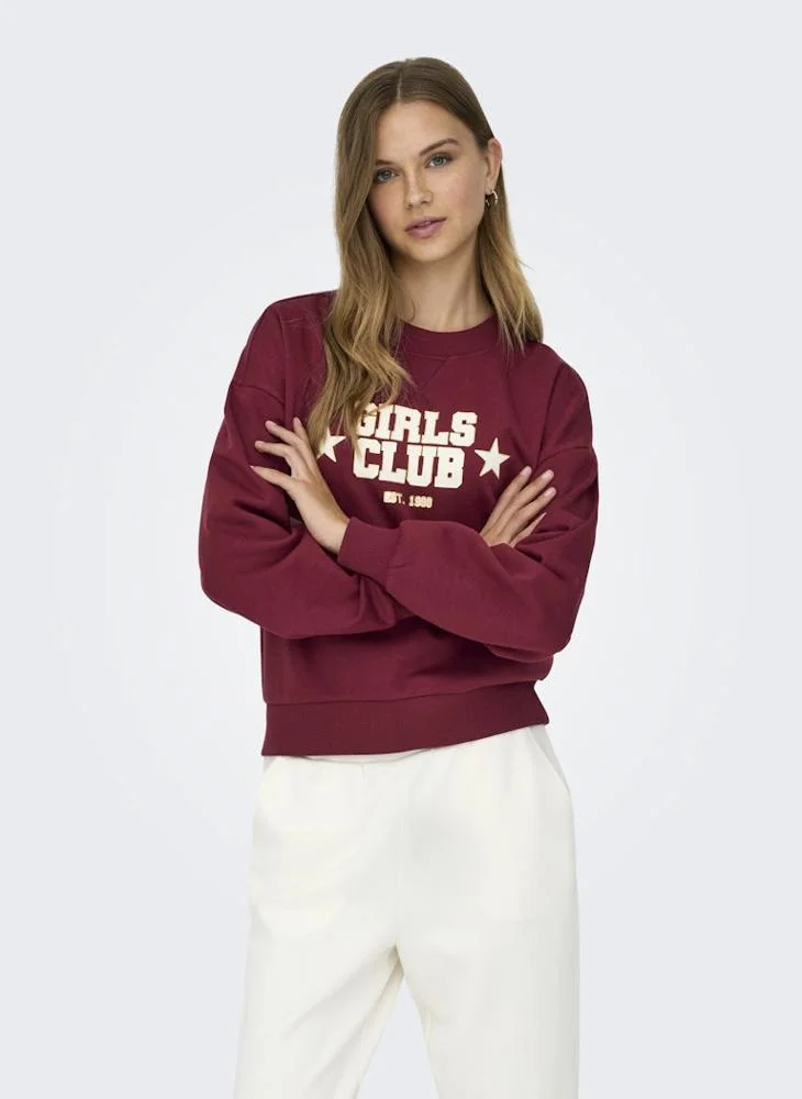 ONLY Graphic Crew Neck Sweatshirt