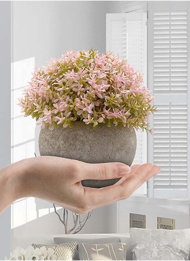 YIM-VIBEHAUS Mini Artificial Plants Set, 2 Pcs Small Fake Plants for Office Kitchen Bathroom Bedroom Mantle Shelf Living Room, Faux Plants in Pots Modern Farmhouse Plants Home Decor  - Image 3