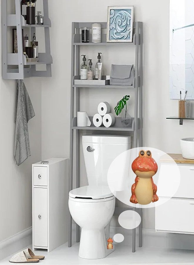 AKV Frog Toilet Bolt Caps Ceramic Toilet Bolt Covers Decorative Toilet Screw Cover Caps, Toilet Caps for Bottom of Toilet, Cute Toilet Bowl Bolt Covers for Bathroom Decor, Easy to install (Green+Red) - Image 2