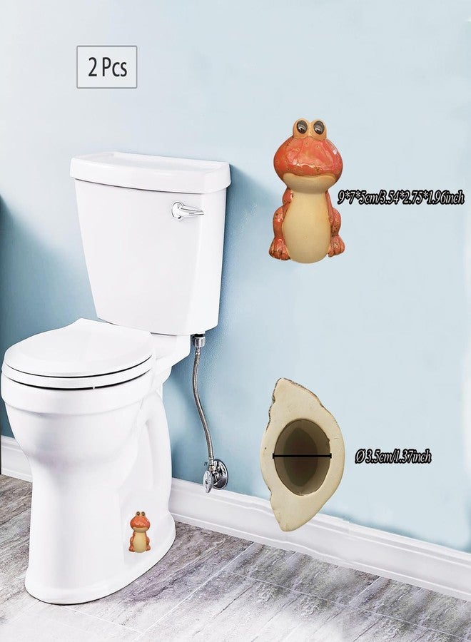 AKV Frog Toilet Bolt Caps Ceramic Toilet Bolt Covers Decorative Toilet Screw Cover Caps, Toilet Caps for Bottom of Toilet, Cute Toilet Bowl Bolt Covers for Bathroom Decor, Easy to install (Green+Red) - Image 4