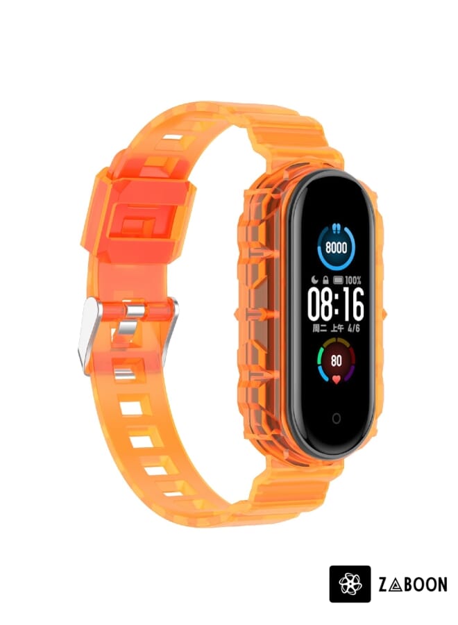 Zaboon Xiaomi Mi Band 5/6/7 Universal TPU Integrated Watch Band - Image 1