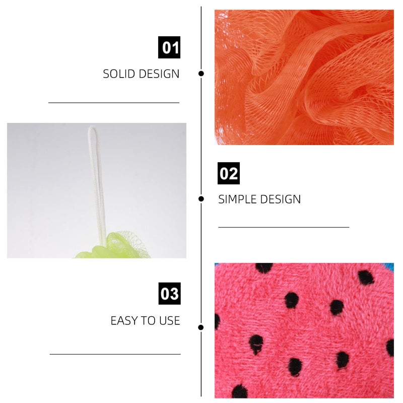 4Pcs Mesh Exfoliating Bath Sponge Puff Set Assorted Colors For Men And Women - Image 4
