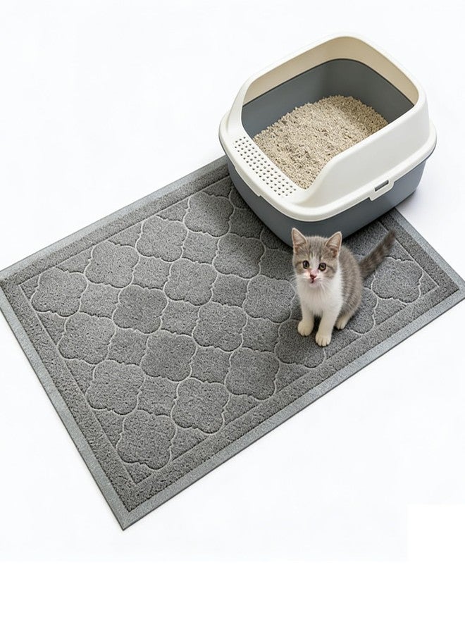 PETUPPY Cat Litter Mat Traps Litter from Litter Box XL Size 47"X36" Durable Trapping Rug, Non-Slip and Waterproof, Easy to Clean - Image 1