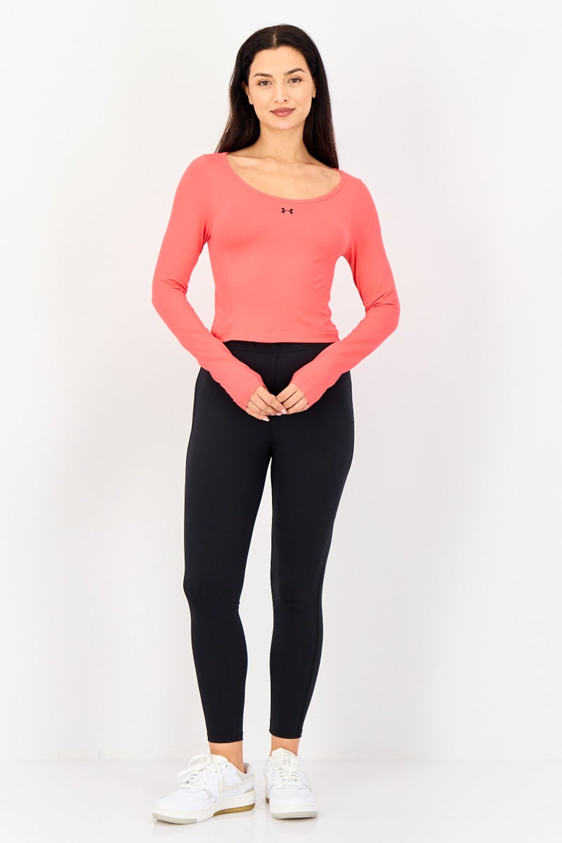 UNDER ARMOUR Women Fitted Fit Long Sleeve Training T-Shirt, Pink - Image 3