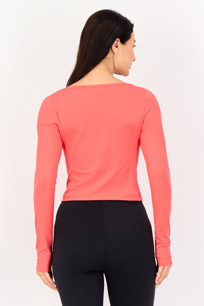 UNDER ARMOUR Women Fitted Fit Long Sleeve Training T-Shirt, Pink - Image 4