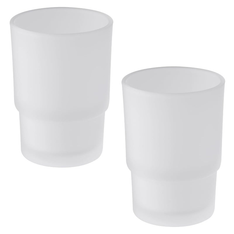 Glass Tumbler Cap 2 Pack Aomasi Frosted Bathroom Rinsing and Mouthwash Cup Toothbrush Toothpaste Holder Drinking for Glassware