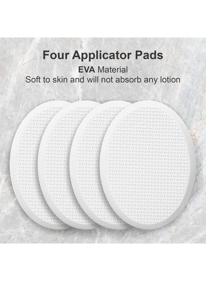 AmazerBath Lotion Applicator for Back, Feet, 4 Replaceable Pads with 1 Long Handled, Back Lotion Applicator for Elderly, Women, Apply Cream Medicine Skin Cream Moisturizer Sunscreen Tanner, White - Image 2