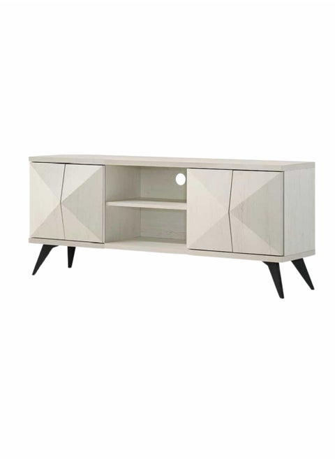 Modern Multifunctional TV Table Stand- -Storage Unit with Tow Shelve and Tow Doors Tv 150cm Color Sonoma Sonoma Oak