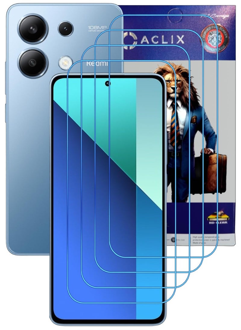 ACLIX 4 Pieces Antistatic ESD Dustproof Premium Quality High Definition Clear Tempered Glass Screen Protector Designed For Xiaomi Redmi Note 13 - Image 1