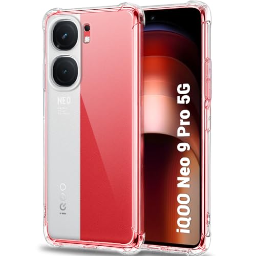 TheGiftKart Shockproof Back Cover Case for iQOO Neo 9 Pro 5G | Raised Bumps for Camera & Screen Protection | Ultra Clear Soft Silicone Back Cover Case for iQOO Neo9 Pro 5G (TPU, Transparent) - Image 1
