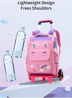 Generic Student Backpacks,Kids Rolling Backpack Large Capacity Wheeled School Bags Students Trolley Daypack Elementary Durable Bookbag School Rolling Bag for Boys and Girls  - Image 4