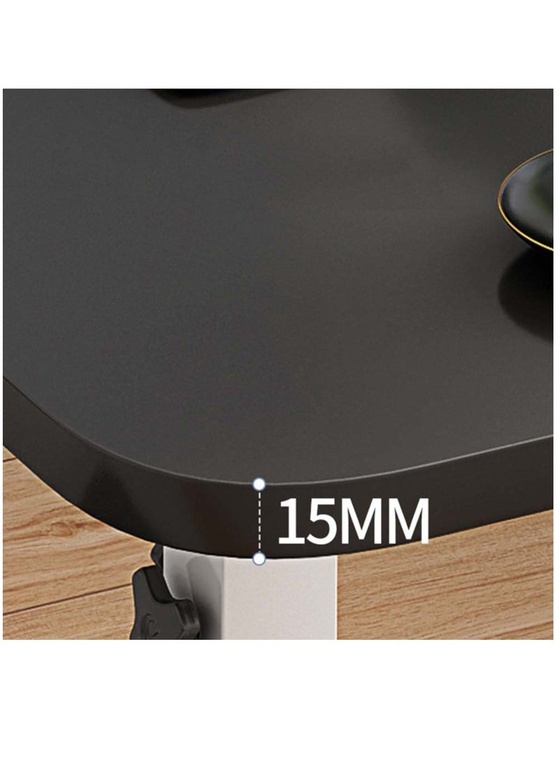 XiuWoo - 360° Swivel Height Adjustable Foldable Side End Table and Mobile Computer Workstation Laptop Desk with Wheels - Image 1
