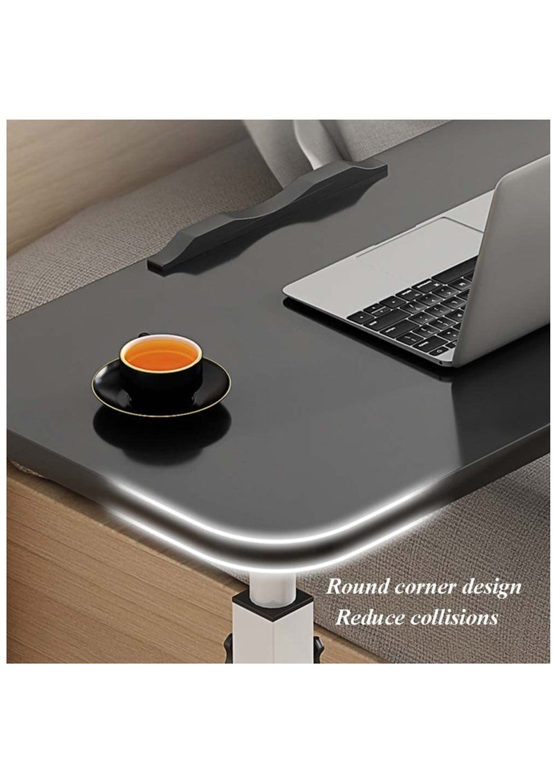 XiuWoo - 360° Swivel Height Adjustable Foldable Side End Table and Mobile Computer Workstation Laptop Desk with Wheels - Image 1