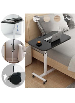 XiuWoo 360° Swivel Height Adjustable Foldable Side End Table and Mobile Computer Workstation Laptop Desk with Wheels  - Image 1