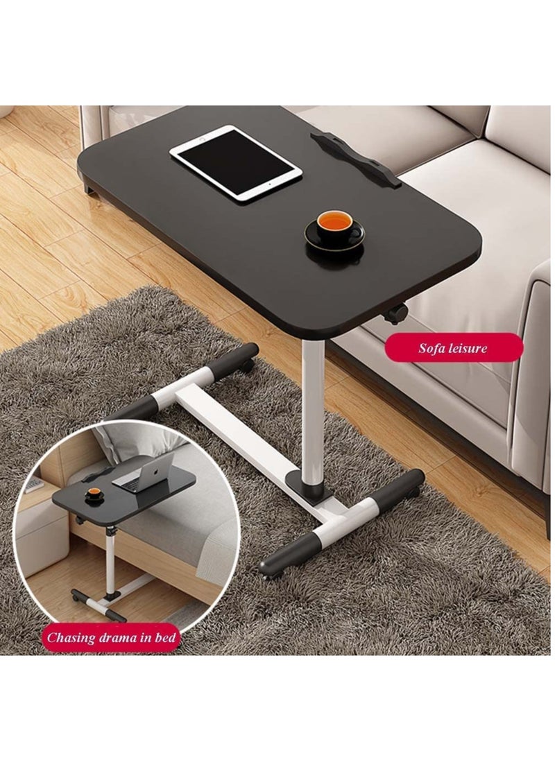XiuWoo - 360° Swivel Height Adjustable Foldable Side End Table and Mobile Computer Workstation Laptop Desk with Wheels - Image 1