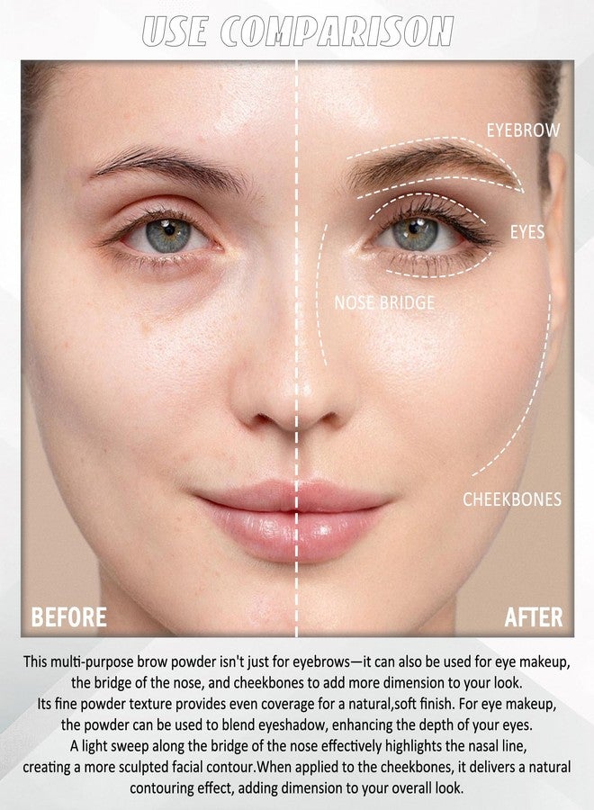 LYSdefeu Eyebrow Powder Palette, Eye brow Tinting Filler Kit with Razor for Women-02 - Image 5
