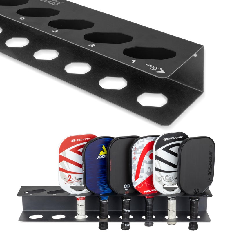 GoSports Pickleball Paddle Holder Rack - Fits 8 Pickleball Paddles - Fence Mount, Commercial Grade with Next Up Player Tracker - Image 1