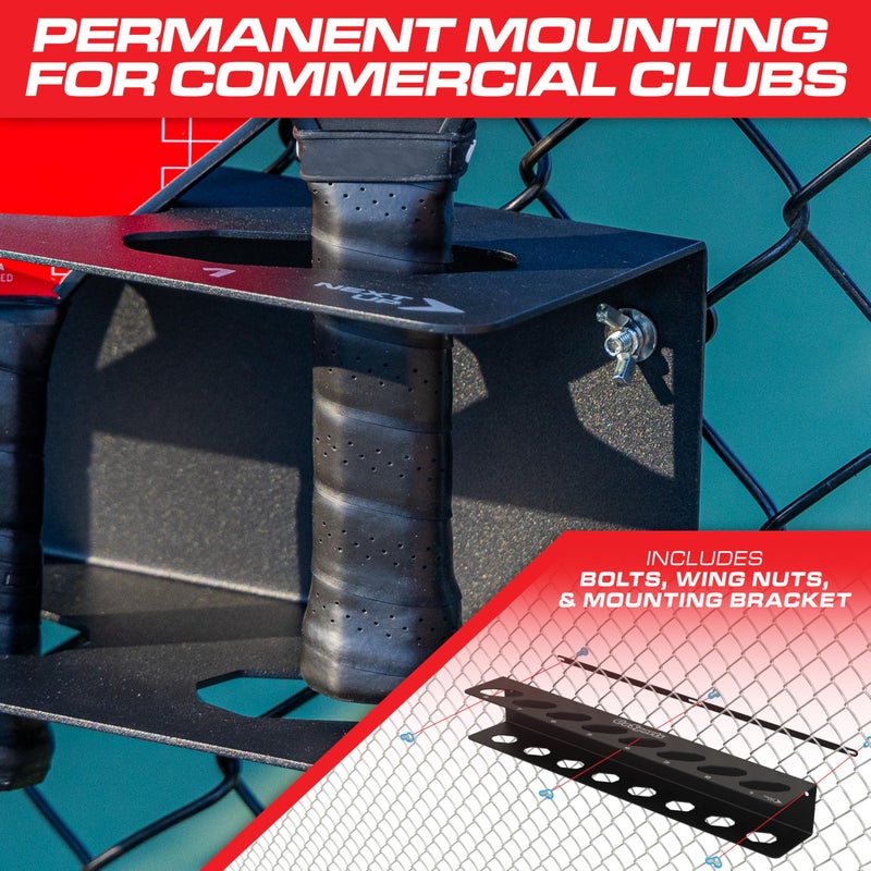 GoSports Pickleball Paddle Holder Rack - Fits 8 Pickleball Paddles - Fence Mount, Commercial Grade with Next Up Player Tracker - Image 4