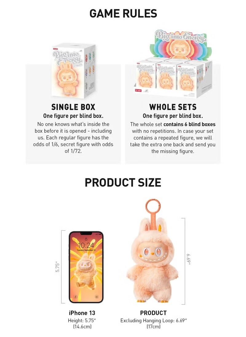 LABUBU - Doll pendant LABUBU 3.0 Labubu vinyl face plush blind box Macaron 1 single box(High quality version) - Image 1