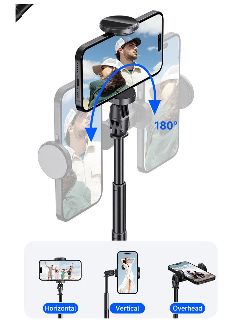 ELTRAZONE Automatic Tripod, Auto-Open Phone Tripod Stand with Magnetic Remote, All-in-1 Extendable Selfie Stick Travel Tripods for Cell Phone 360° Rotate Stable iPhone Selfie Stick for Video Recording - Image 3