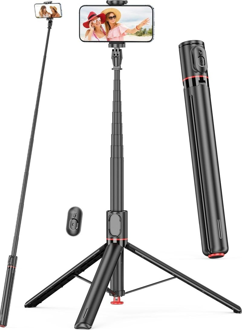ELTRAZONE Automatic Tripod, Auto-Open Phone Tripod Stand with Magnetic Remote, All-in-1 Extendable Selfie Stick Travel Tripods for Cell Phone 360° Rotate Stable iPhone Selfie Stick for Video Recording - Image 1