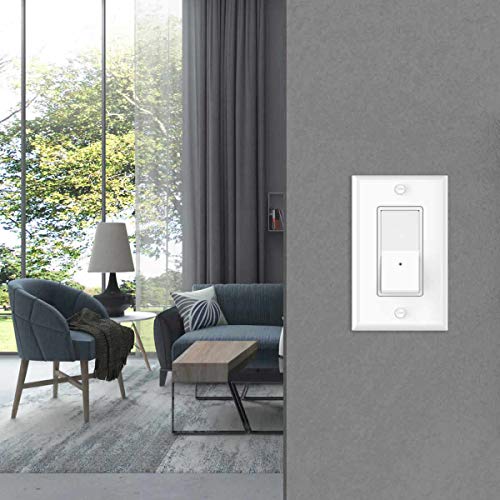SOZULAMP 2 Pack Illuminated Light Switch,Paddle Rocker Wall Switch with LED Night Light, Automatic On/Off Sensor, Single Pole, 15Amp 120/277Volt, White - Image 5
