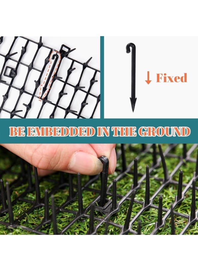 LCLALAY 2PCS 6.5ft Cat Scat Mat with Spikes, Prickle Strips Network Digging Stopper Outdoor Spike Deterrent Mat, Dog & Cat Spike Mat Anti-dig for Garden, 78 inch x 11 inch (13FT) - Image 3